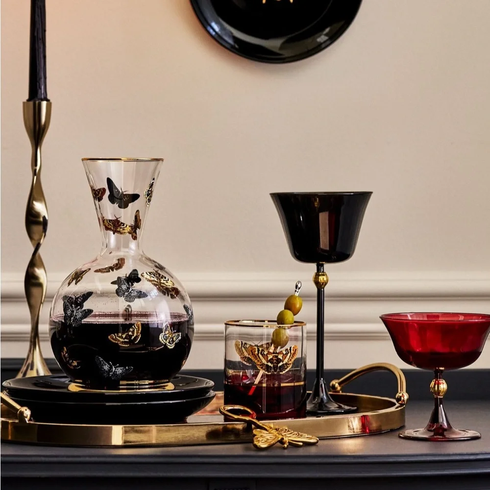 Catherine Martin Enchanted Black‎ and Gold Moth Candle